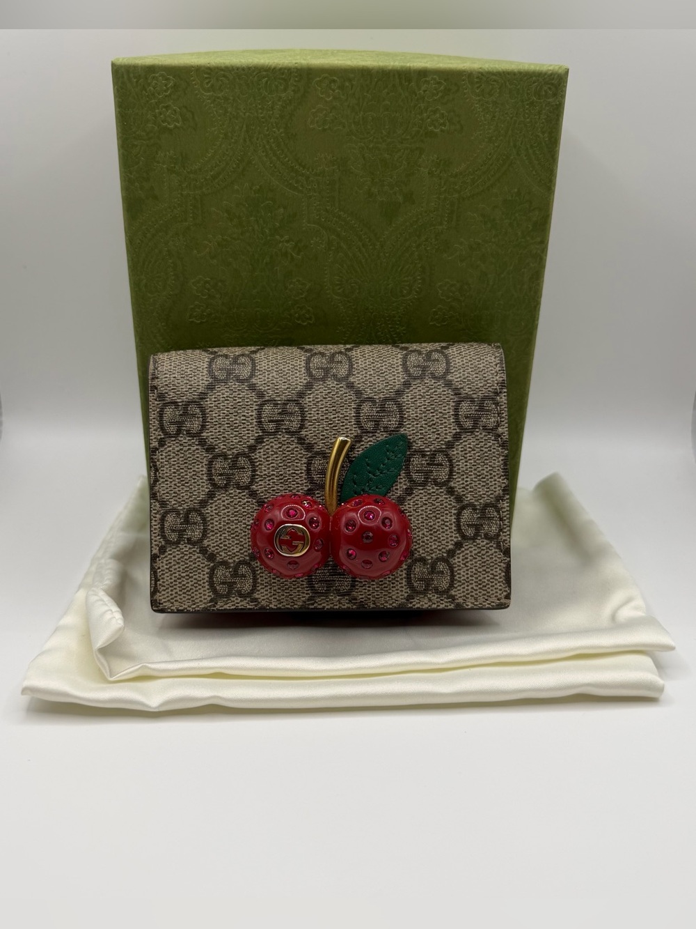Gucci GG Supreme Cherry Compact Wallet